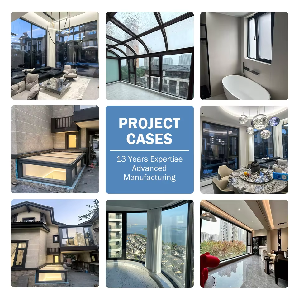 Modern Design Aluminum Alloy Casement Windows Soundproof Hurricane Resistant Bathroom Living Room Courtyard Double-layer