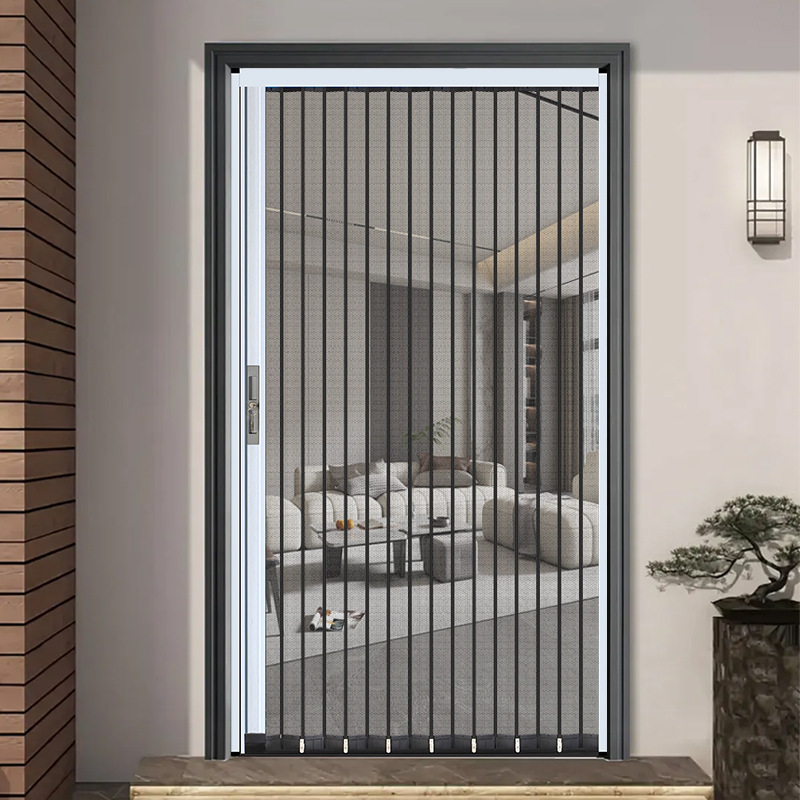 Anti-mosquito Fly Screen Door Thickened Aluminum Frame Anti Insect Mesh Sliding Door Folding Door for Household