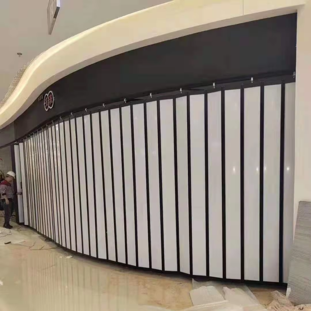 Practical Polycarbonate Folding Door Finished Interior PVC Aluminum Alloy Sliding Garage Door Modern Villa Space Division