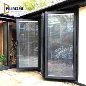 Patio Thermal Break Aluminium Bifold Doors with Blinds